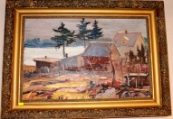 Картина "Деревня" Латвия